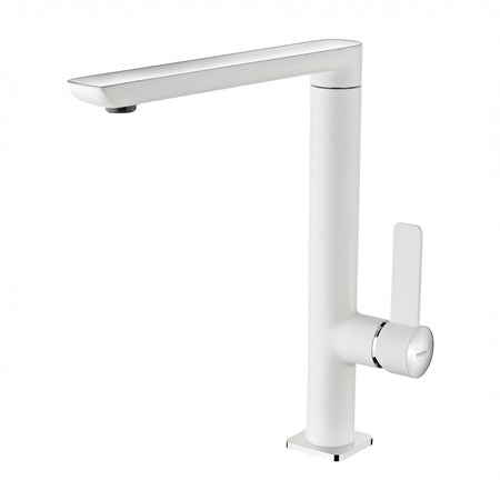 Baterie de bucatarie Teka FO 915 BC, cu teava inalta, Alb/Cromat