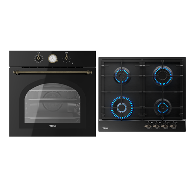Pachet Cuptor incorporabil Teka HRB 6300 AT, 70 litri, HydroClean PRO, Antracit plus Plita incorporabila pe Gaz, Teka GSC 64320 RBC AT, 4 arzatoare, 60 cm, Antracit