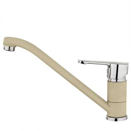 Baterie de bucatarie Teka MF 2, cu ţeavă joasă, Sandbeige/Crom