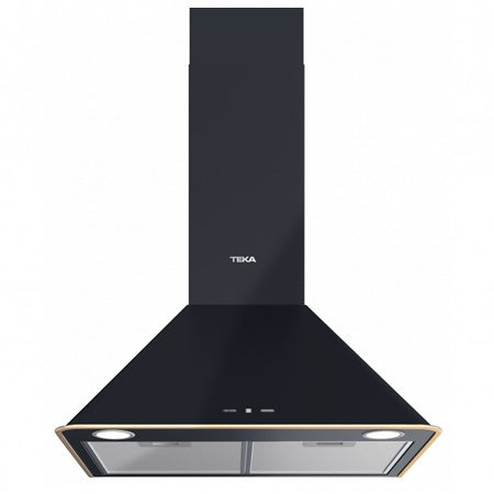 Hota şemineu formă piramidă, Teka DOS 60.2 AT, panou de control electronic, 60 cm, Clasa B, Antracit rustic