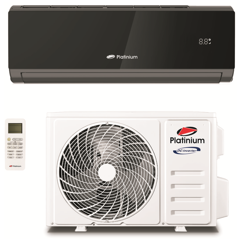 Aparat de aer conditionat Platinium Black Mirror 12000BTU, A++, Inverter, Wi-Fi, Control activ de energie, silentios