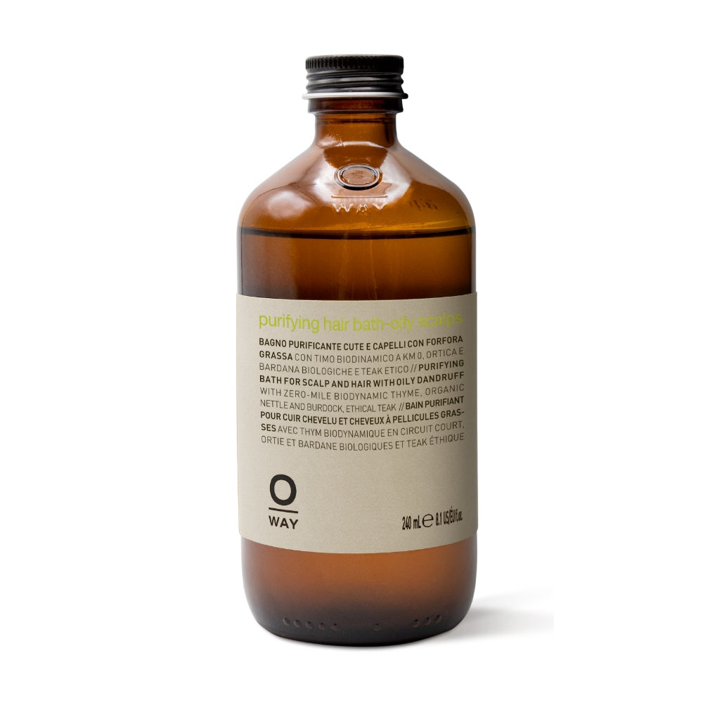 Sampon purificant pentru scalp si par gras, cu mahogan, rozmarin, cimbru. urzica, brusture organic, sticla cu capac din aluminiu, OWAY, OWH-PU030, 240 ml