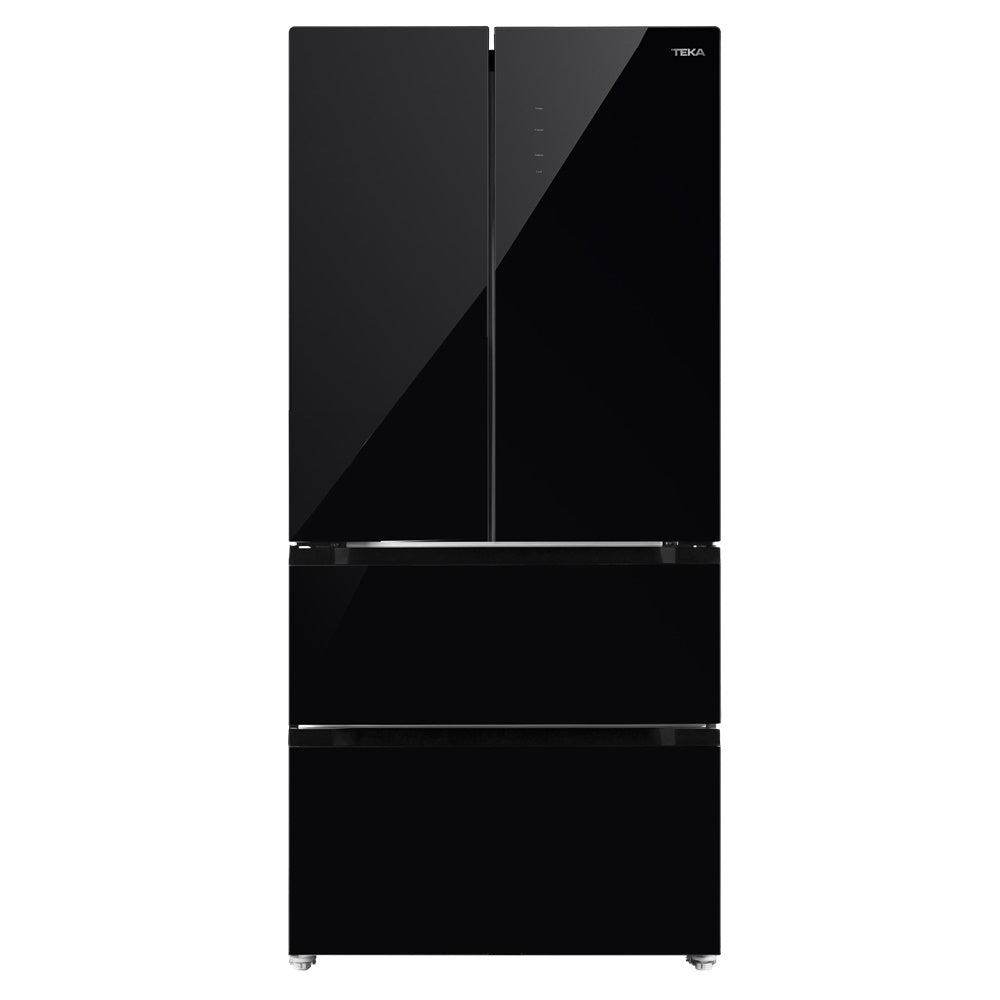 Combina frigorifica side by side free-standing Teka RFD 75850 GBK EU, 4 usi, 510 l, Clasa E, NoFrost, H 183 cm, sticla neagra