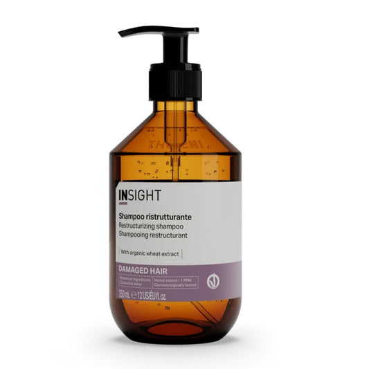 Sampon pentru par deteriorat, restructurant cu extract de germeni de grau, organic, INSIGHT, IDA310, 350 ml