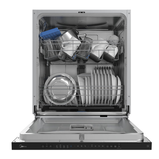 Masina de spalat vase, complet incorporabila Midea MDWEB1403LB-WS, 60 cm, 14 seturi, 8 programe, Clasa E