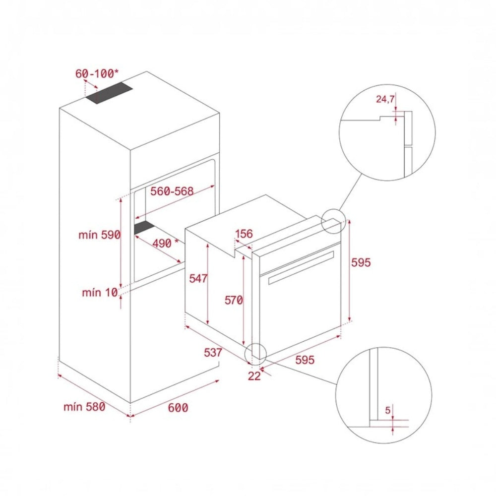 Cuptor electric Teka NEO HSB 6466 SS, 9 functii, AirFry, HydroClean® PRO, 60 cm, 70l, A+, Inox anti-pata