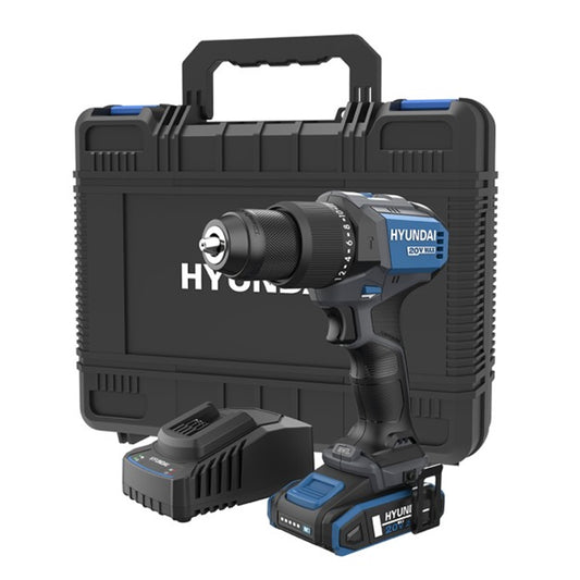 Masina de gaurit si insurubat brushless cu percutie si cu acumulator Hyundai HD20X-60TT, 20 V, 2.0 Ah, 2000 rpm, cutie