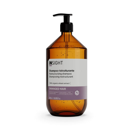 Sampon pentru par deteriorat, restructurant cu extract de germeni de grau, organic, INSIGHT, IDA210, 900 ml