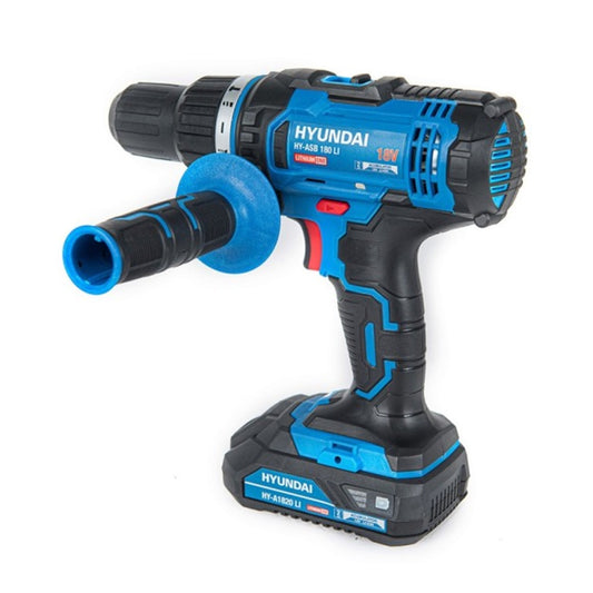 Masina cu acumulator de gaurit/insurubat cu percutie Hyundai HY-ASB 180 LI, Li-Ion 18V 2.0 Ah, cutie, 2 trepte de viteza