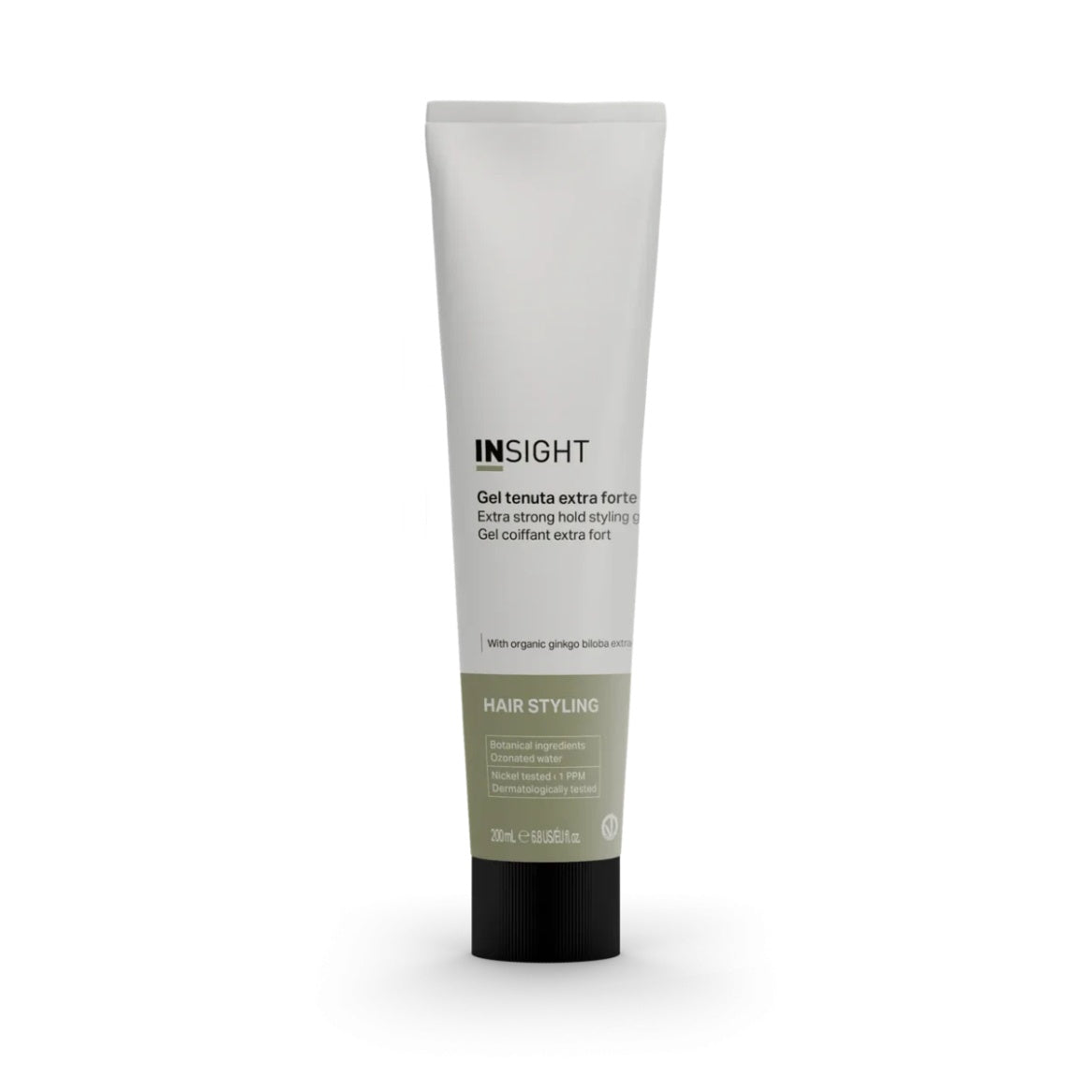 Gel de par cu fixare extra puternica, efect lucios, cu extracte de aloe si ginkgo biloba organic, INSIGHT, IST122-B, 200 ml