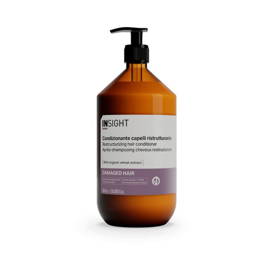 Balsam pentru par deteriorat, restructurant cu extract de germeni de grau, organic, INSIGHT, IDA211, 900 ml