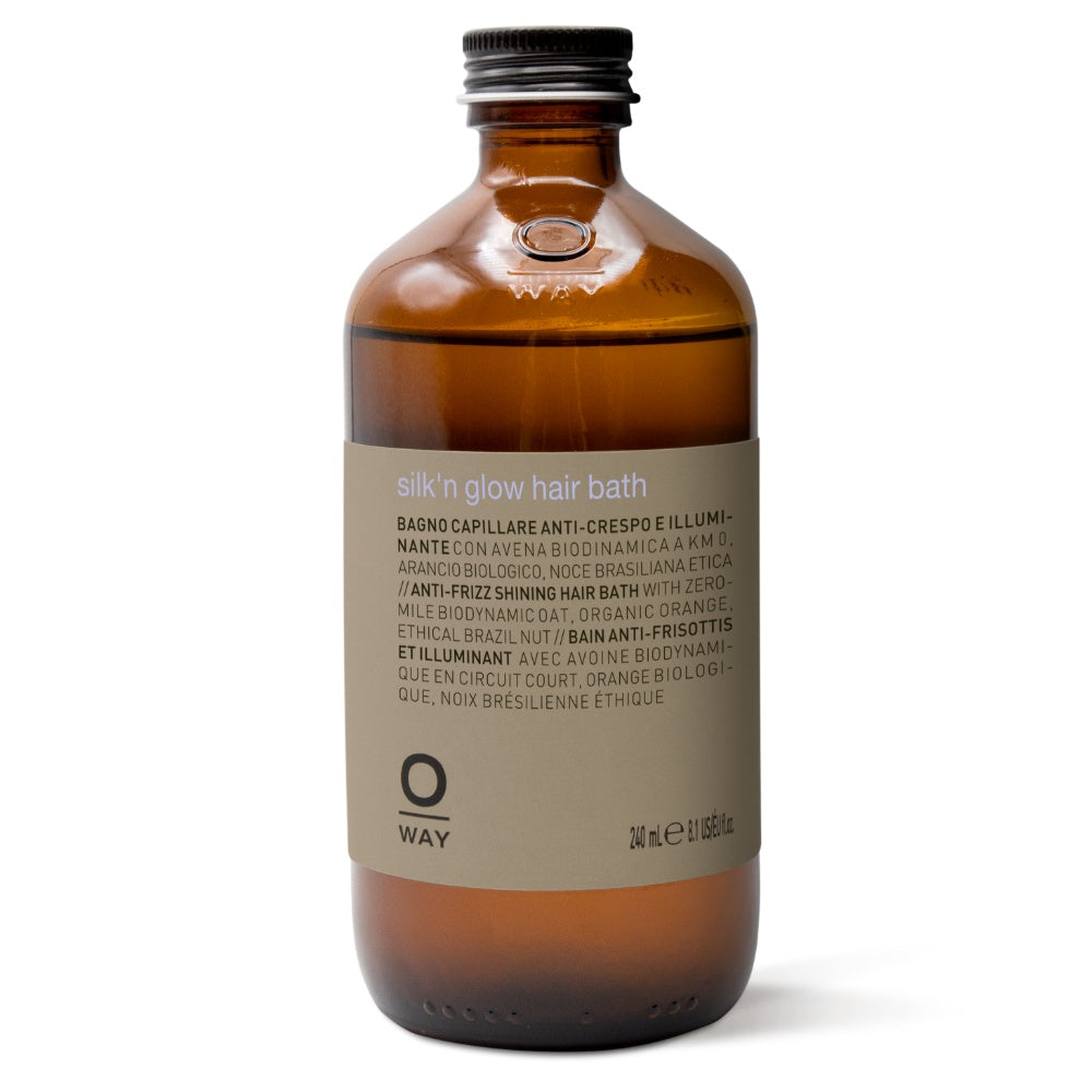 Sampon pentru par, anti frizz, cu portocala, ovaz, nuca braziliana, organic, sticla cu capac din aluminiu, OWAY, OWH-SG001, 240 ml