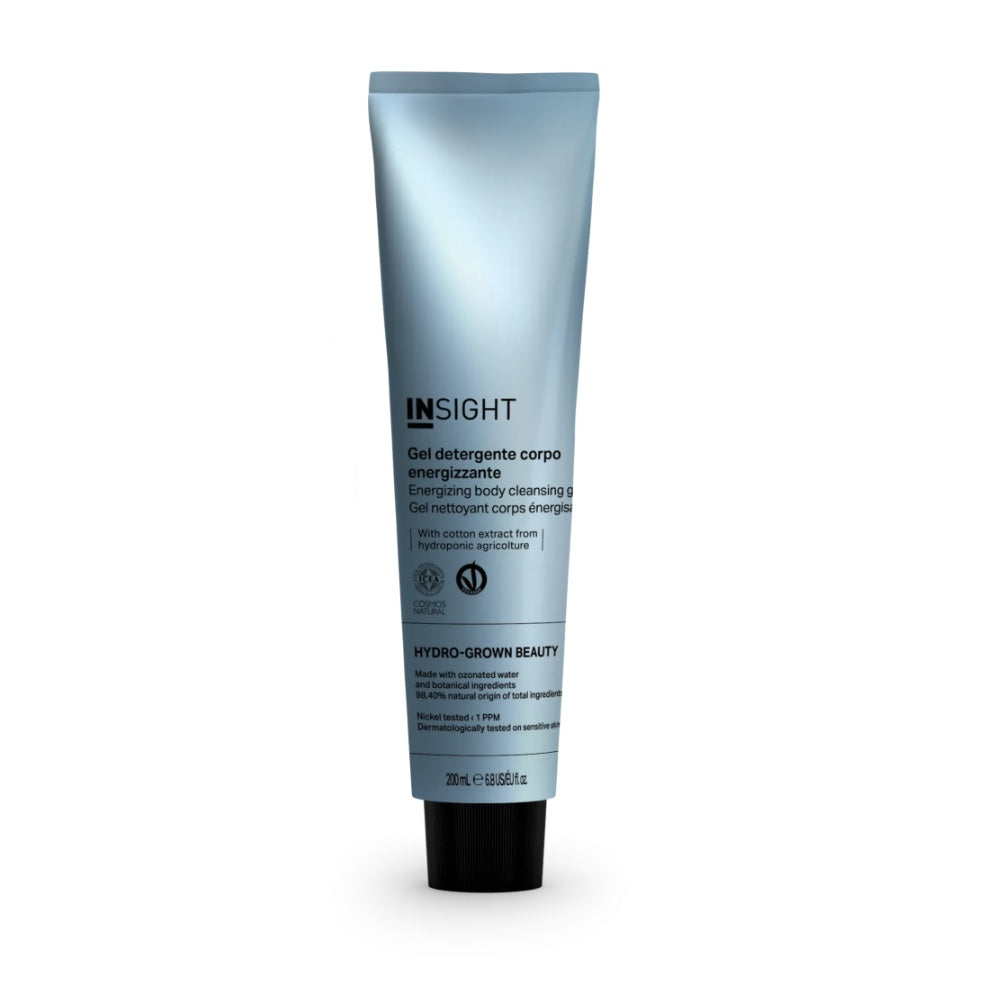 Gel de dus energizant, cu extract de bumbac Hidroponic, extract de ghimbir organic, extract de mac organic INSIGHT, IHB310, 200 ml
