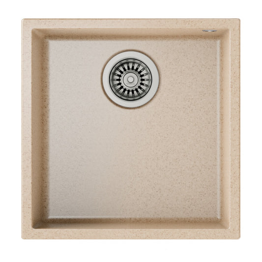 Chiuveta din Tegranite+ Teka SQUARE 40.40 TG TB, 440 x 440 mm, montare sub blat, Beige