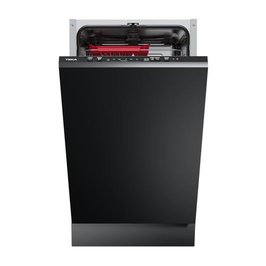 Masina de spalat vase Teka DFI 44850, complet incorporabila, 10 seturi, 6 programe de spalare, balamale glisante 45 cm, clasa E