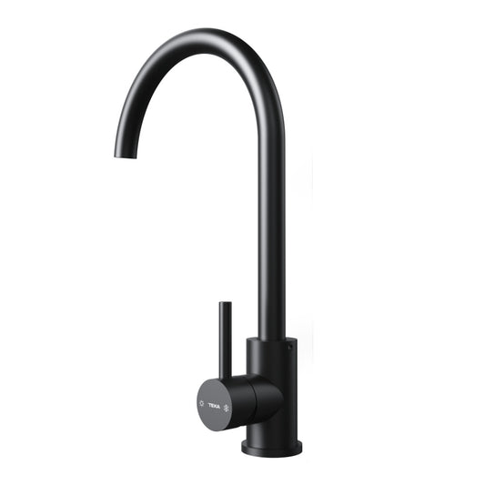 Baterie de bucatarie Teka UNI 9310 BK, cu teava inalta, cartus ceramic, Neagra