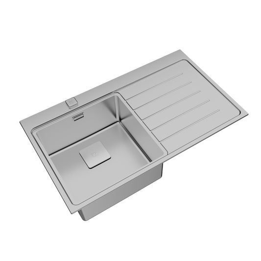 Chiuveta din inox Teka, Zenit RS15 1B 1D 86, 860 x 520 mm, picurator dreapta, inox