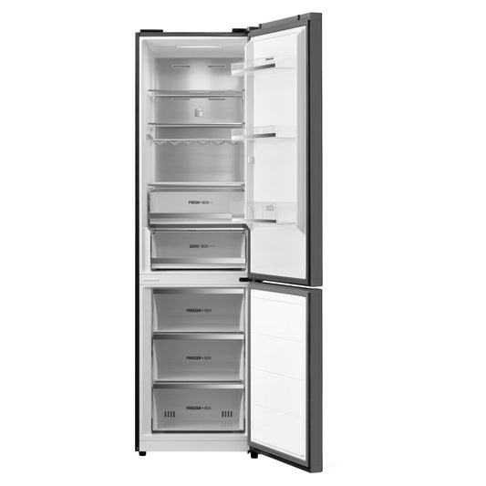 Combina frigorifica free-standing Teka RBF 88670 VG, 378 l, Clasa C, Full No Frost, Motor invertor, H 201 cm, Cristal gri închis/negru cu detalii în culoarea sampaniei