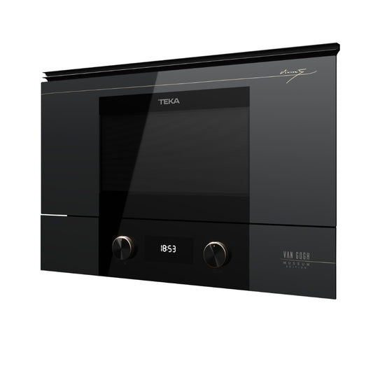 Cuptor încorporabil Microunde Teka ML 82-VGogh BIS L, Grill, capacitate 22l, Balama stanga, Baza ceramica cu încalzire uniforma, Cristal gri închis cu negru, cu detalii în culoarea sampaniei