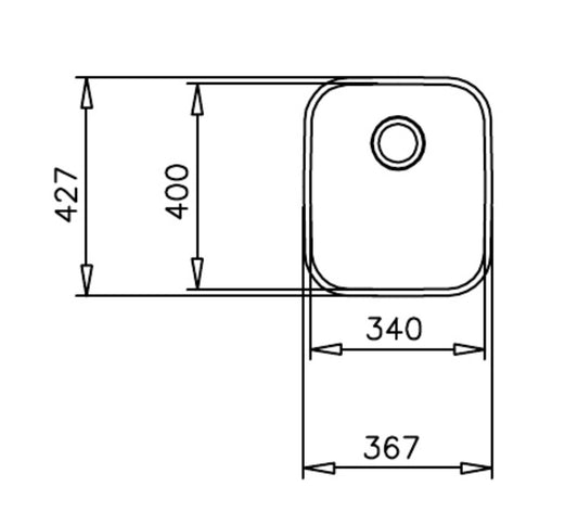Chiuveta din inox TEKA BE 34.40, 427x367mm, montare sub blat, Inox