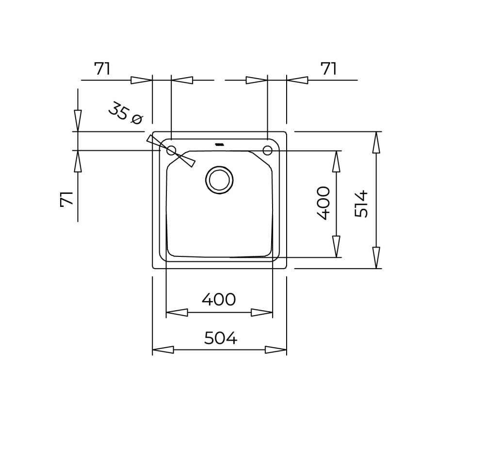 Chiuveta din inox Teka BROOKLYN 50 MXP 1B, 514 x 504 mm, 1 cuva, montare deasupra sau la nivelul blatului, inox