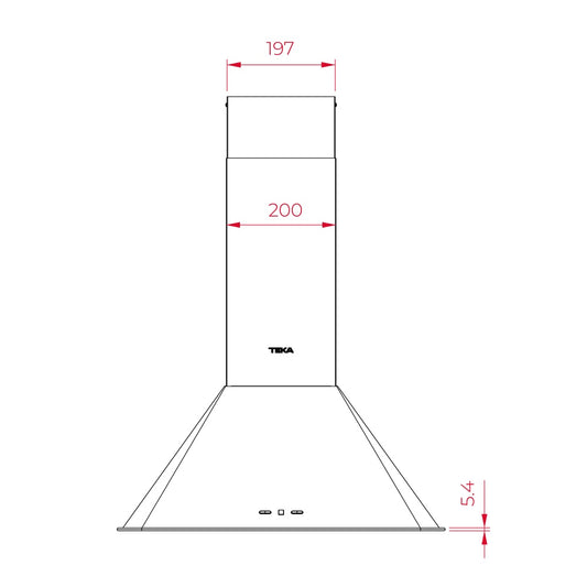 Hota semineu forma piramida, Teka DOS 60.2 VN, panou de control electronic, 60 cm, Clasa B, Vanilla Alama