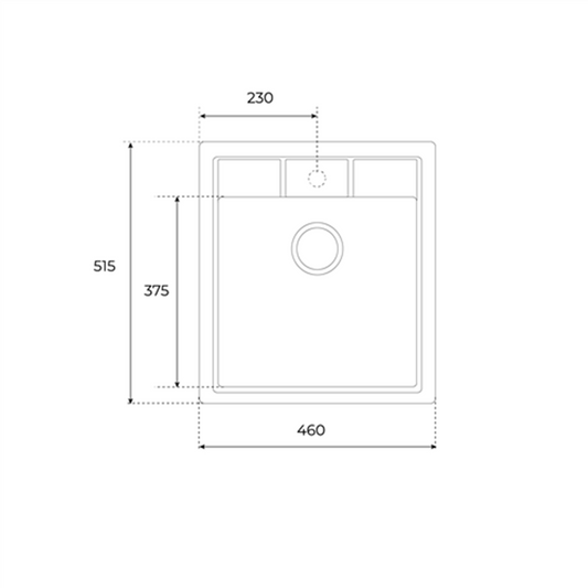 Chiuveta din Tegranite Teka Estela 45 S-TQ 1B, Tegranite+, 460 x 515 mm, negru metalizat