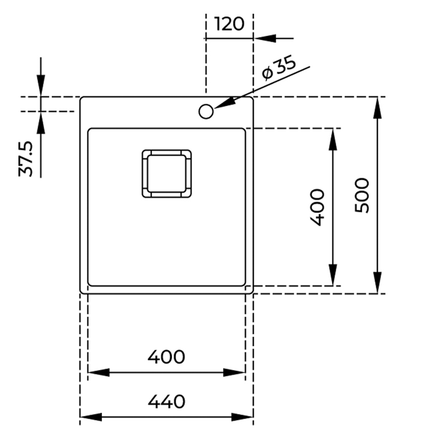 Pachet chiuveta bucatarie Teka FORLINEA RS15 40.40, 440 x 500 mm plus baterie Teka UNI 9310 XP Inox