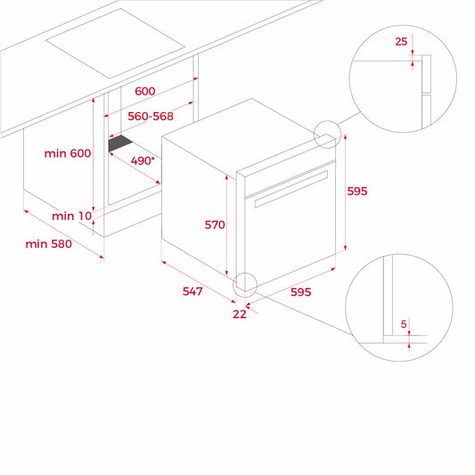 Cuptor electric Teka HLB 8408 BK, 9 functii, HydroClean, 60 cm, 70l, A+, sticla neagra