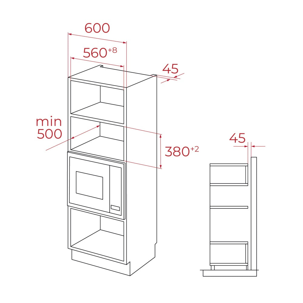 Cuptor încorporabil Microunde Teka MSEG 620 BK, Grill, capacitate 20l, Balama stanga, Negru