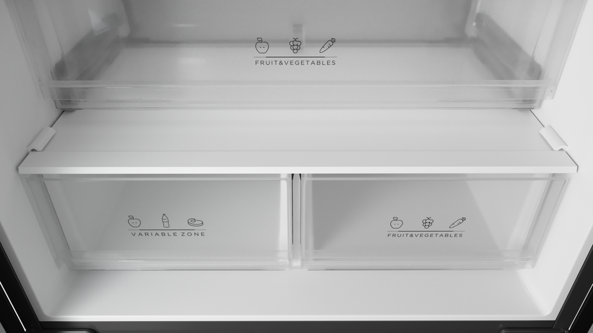Combina frigorifica side by side free-standing Teka RFD 77825 GBK EU, 4 usi, 516 l, Clasa E, NoFrost, H 189.8 cm, sticla neagra
