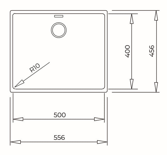 Chiuveta din Tegranite+, Teka RADEA R10 50.40 M-TG DG, 1 cuva, 556 mm x 456 mm, montare deasupra sau sub blat, gri inchis
