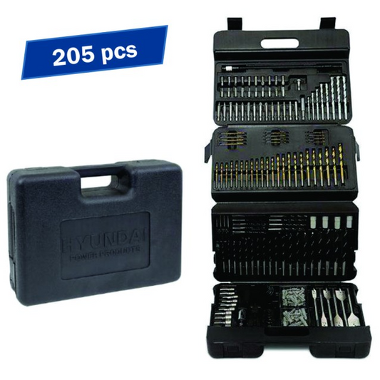 Trusa cu burghie si biti Hyundai HY-65205, 205 buc