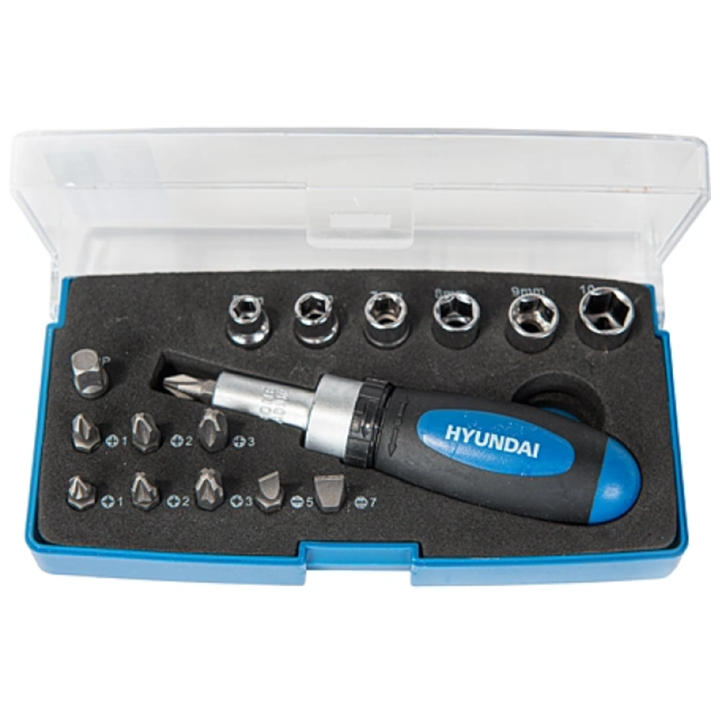 Trusa chei clichet cu biti si tubulare HYUNDAI 40215, 17 piese