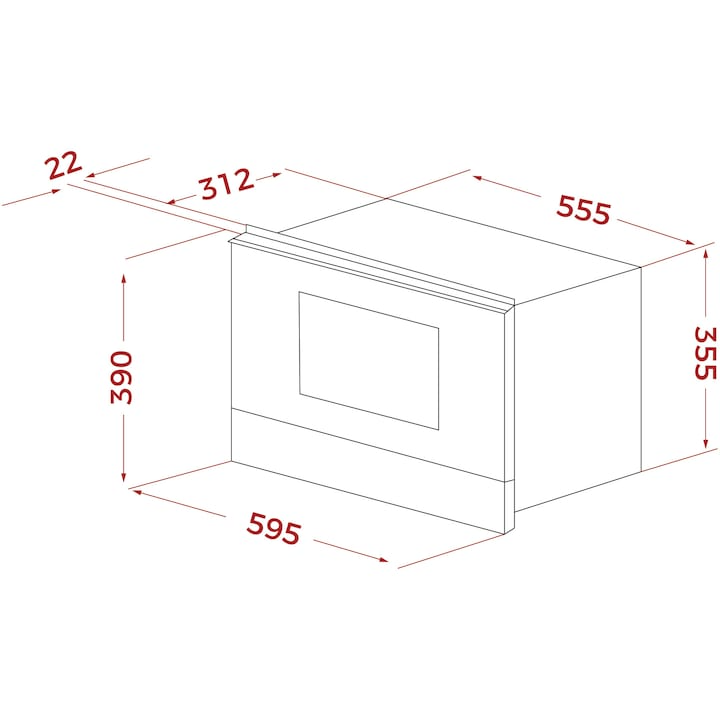 Cuptor încorporabil Microunde Teka ML 8220 BIS L-WH, cu bază ceramică şi capacitate 22l, Balama stanga, Cristal Alb