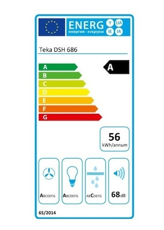 Hota decorativa Teka DSH 686, 60 cm, Boost: 735 m3/h, Clasa A, Inox