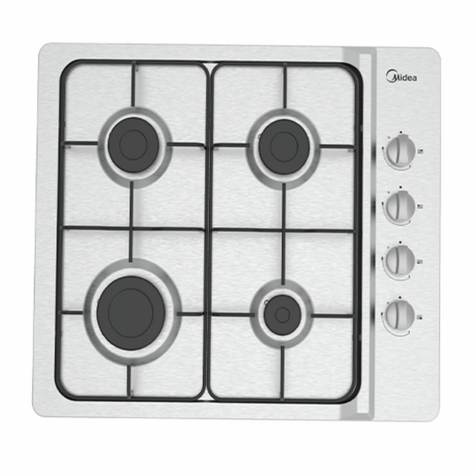 Plita pe gaz Midea MH 604LX, 4 zone. gratare metal, 60 cm, Inox