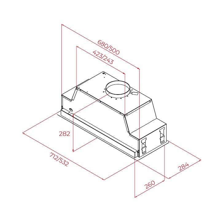 Hota incorporabila, Teka GFL 57760 EOS IX, Sistem de extractie perimetrala, 53 cm, Free outlet 735 m3/h, Clasa A+, Inox