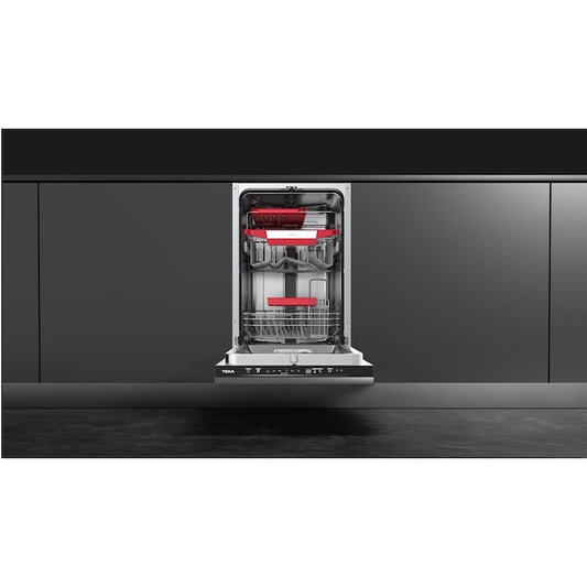 Masina de spalat vase Teka DFI 44850, complet incorporabila, 10 seturi, 6 programe de spalare, balamale glisante 45 cm, clasa E