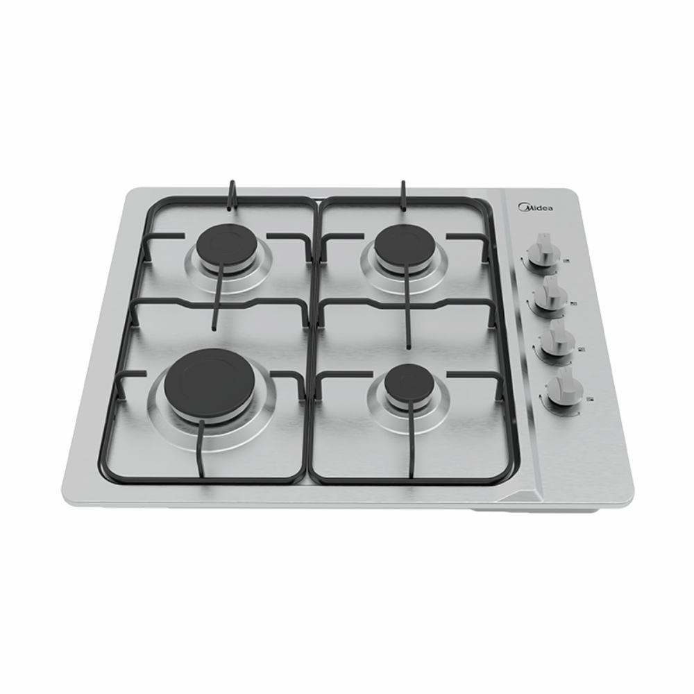 Plita pe gaz Midea MH 604LX, 4 zone. gratare metal, 60 cm, Inox