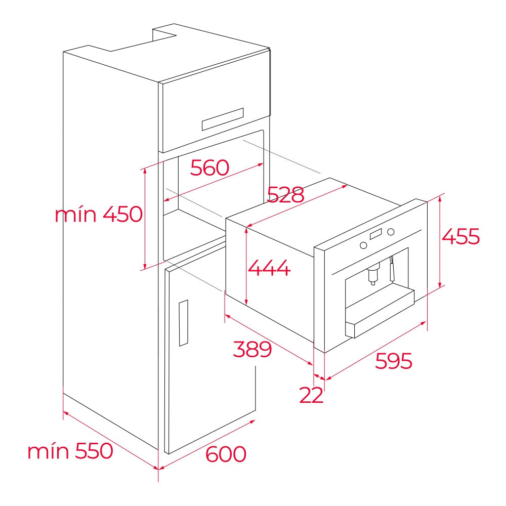 Espressor încorporabil Teka CLC 85-G1 GM BM, 2 cesti, cu cafea boabe sau cafea măcinată, 30 programe, presiune 15 bar, Negru matcu detalii metalice cupru