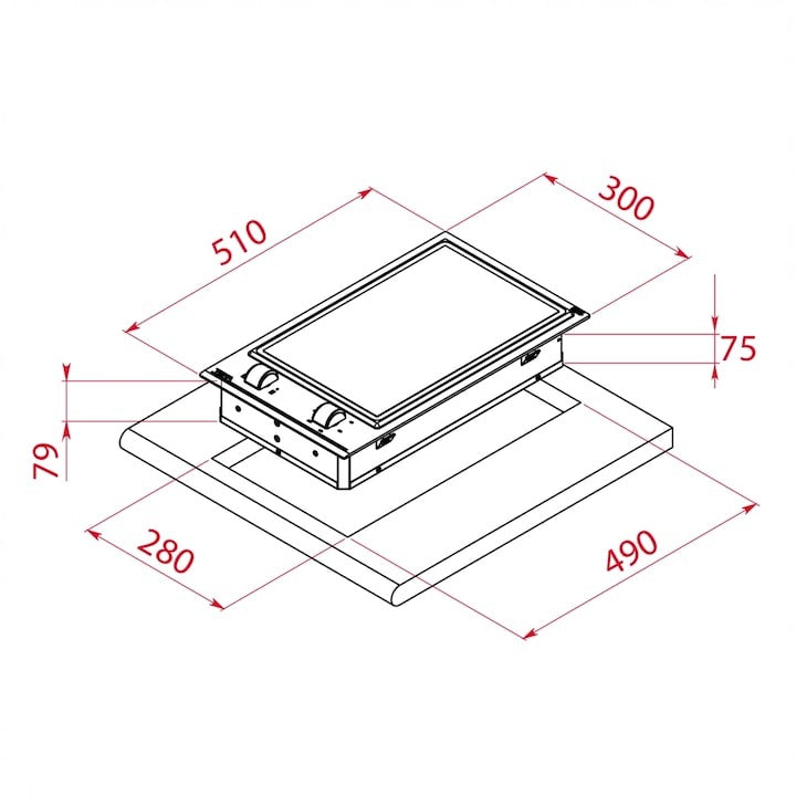 Plita electrica modulara Teka YZC 32600 Teppanyaki, 2 zone de gatit, 2400 W, sticla ceramica