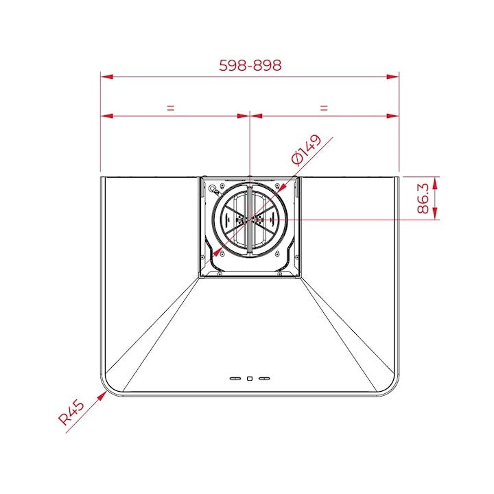 Hota semineu Teka DOS 90.2 AT, panou de control electronic, 90 cm, clasa B, Antracit Alama