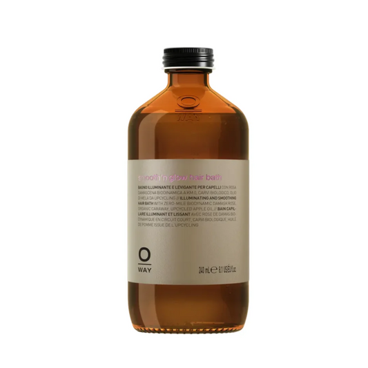 Sampon pentru netezire si stralucire OWAY, OWH-SW002,cu trandafir de Damasc, chimen, ulei de mere, organic, sticla cu capac din aluminiu, 240 ml