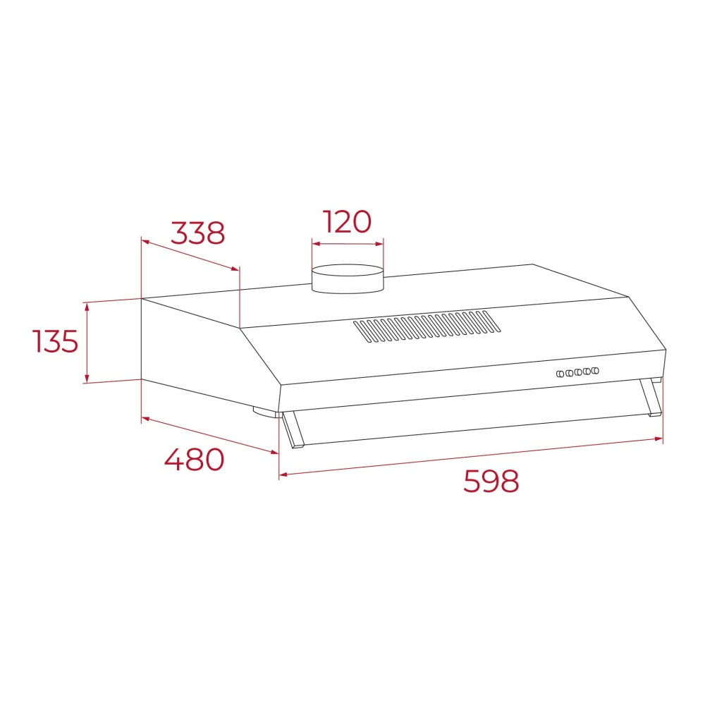 Hota decorativa Teka CX 63130, 60 cm, 306.4 m3/h, 3 trepte de putere, Clasa C, Inox
