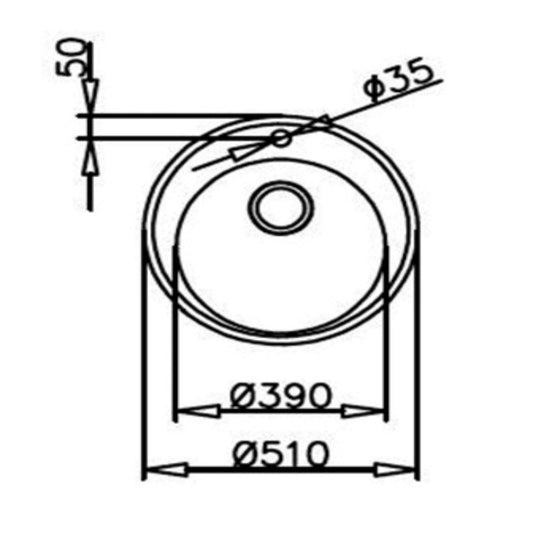 Chiuveta din inox TEKA STARBRIGHT 45 E-XN 1B ORB, Ø 510 mm, inox
