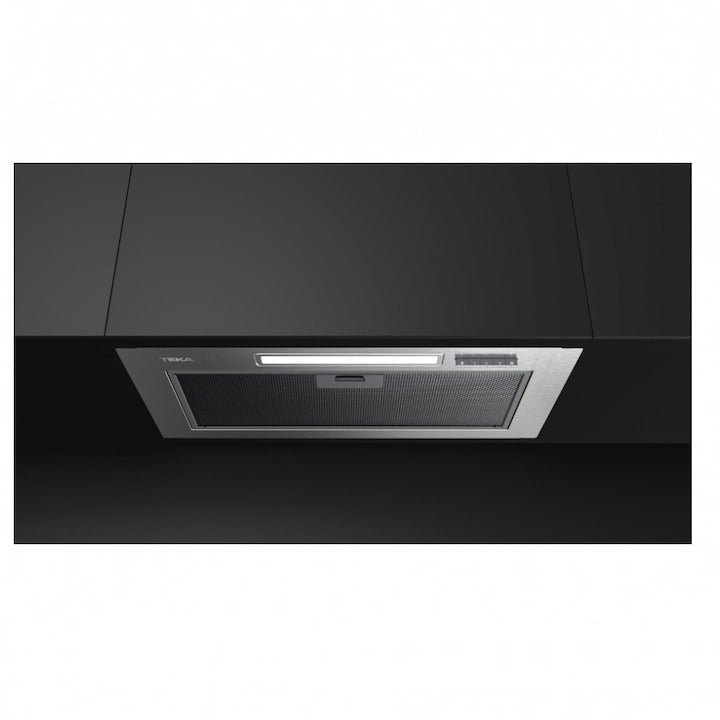 Hota incorporabila, integrata, Teka GFI 63030 KOS IX, 60 cm, 316 m3/h, clasa D, Inox/sticla neagra