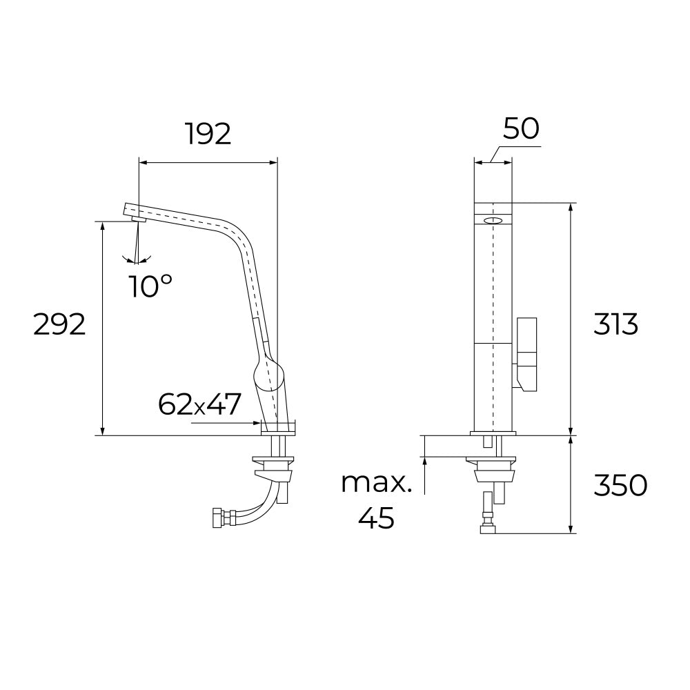 Baterie de bucatarie Teka ICC 915, cu teava înalta, titan