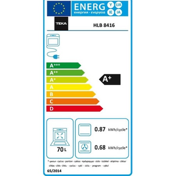 Cuptor electric Teka HLB 8416, cu functie AirFry, 60 cm, 70l, Negru