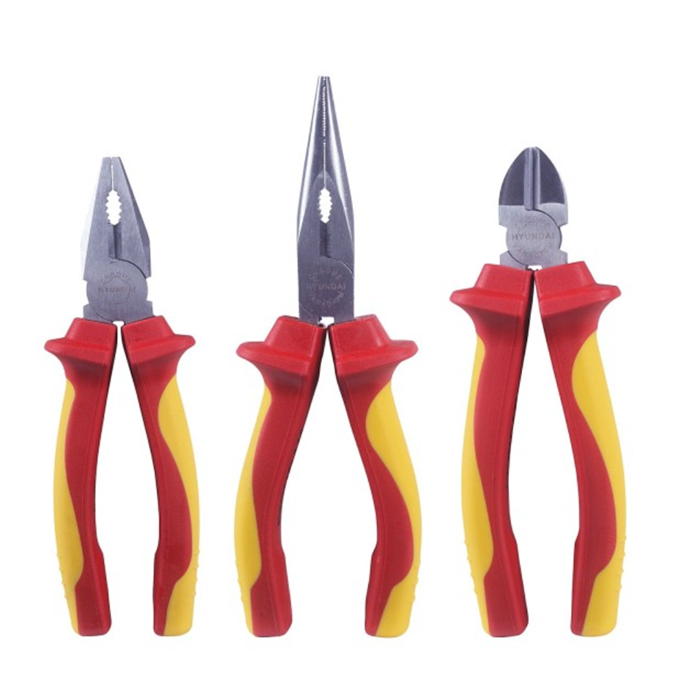 Set 3 clesti de mana HYUNDAI HY-59130, VDE 1000V, combinat, varf lung, sfic